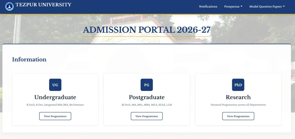 Tezpur University B.Ed Entrance 2026: Apply Online, CUET/TUEE, Fees, Syllabus, Eligibility